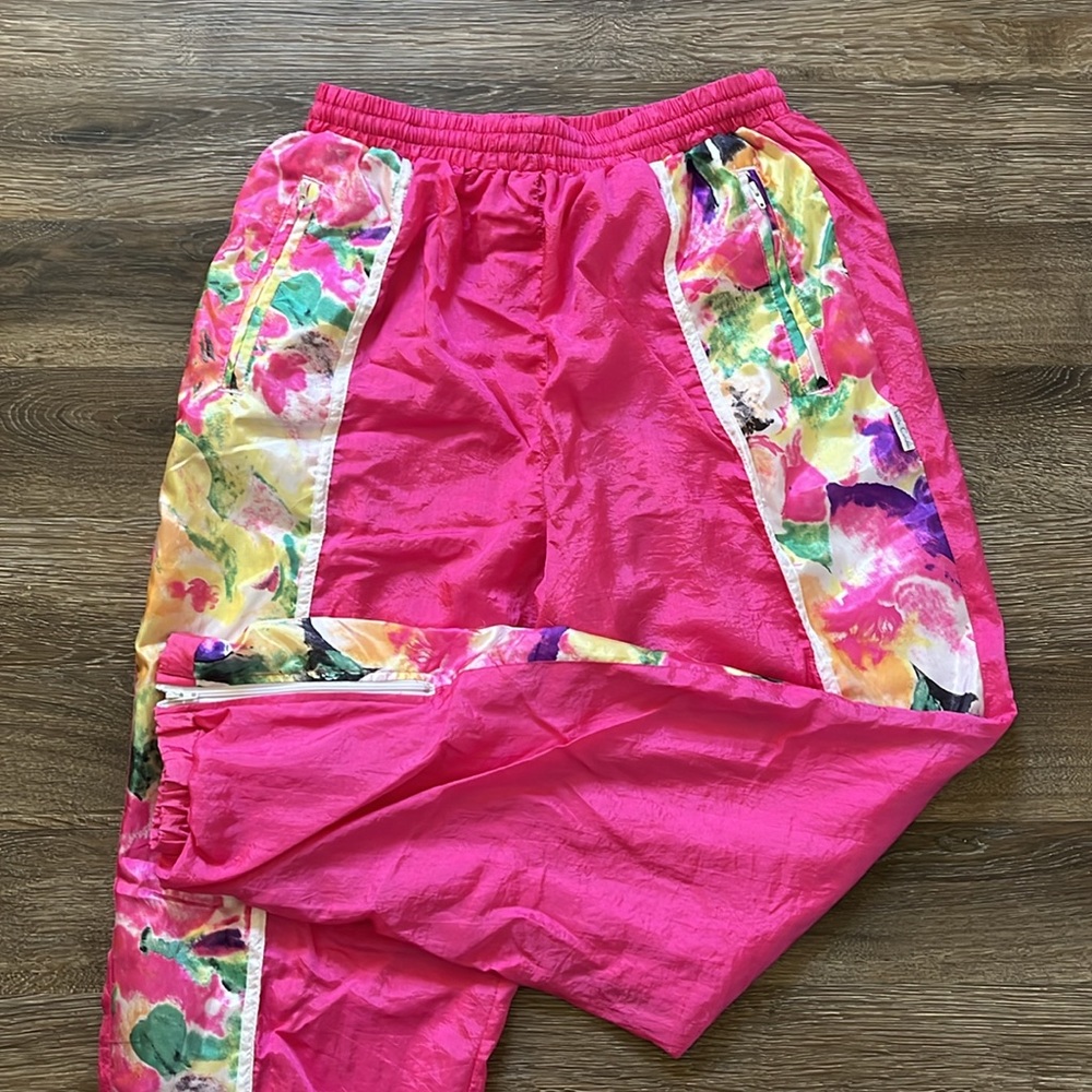 Vintage Pierre Cardin 80s/90s Track Pants Pull On Pink Lined Nylon